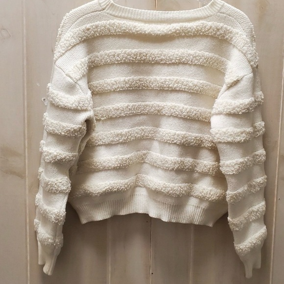 Anthropologie Treaded Leaf cream sweater lg - Picture 2 of 4